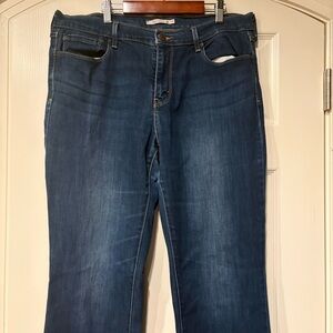 LEVI'S Straight Leg 505 Dark Wash Denim Jeans Size 14 Mid Rise Casual Pants